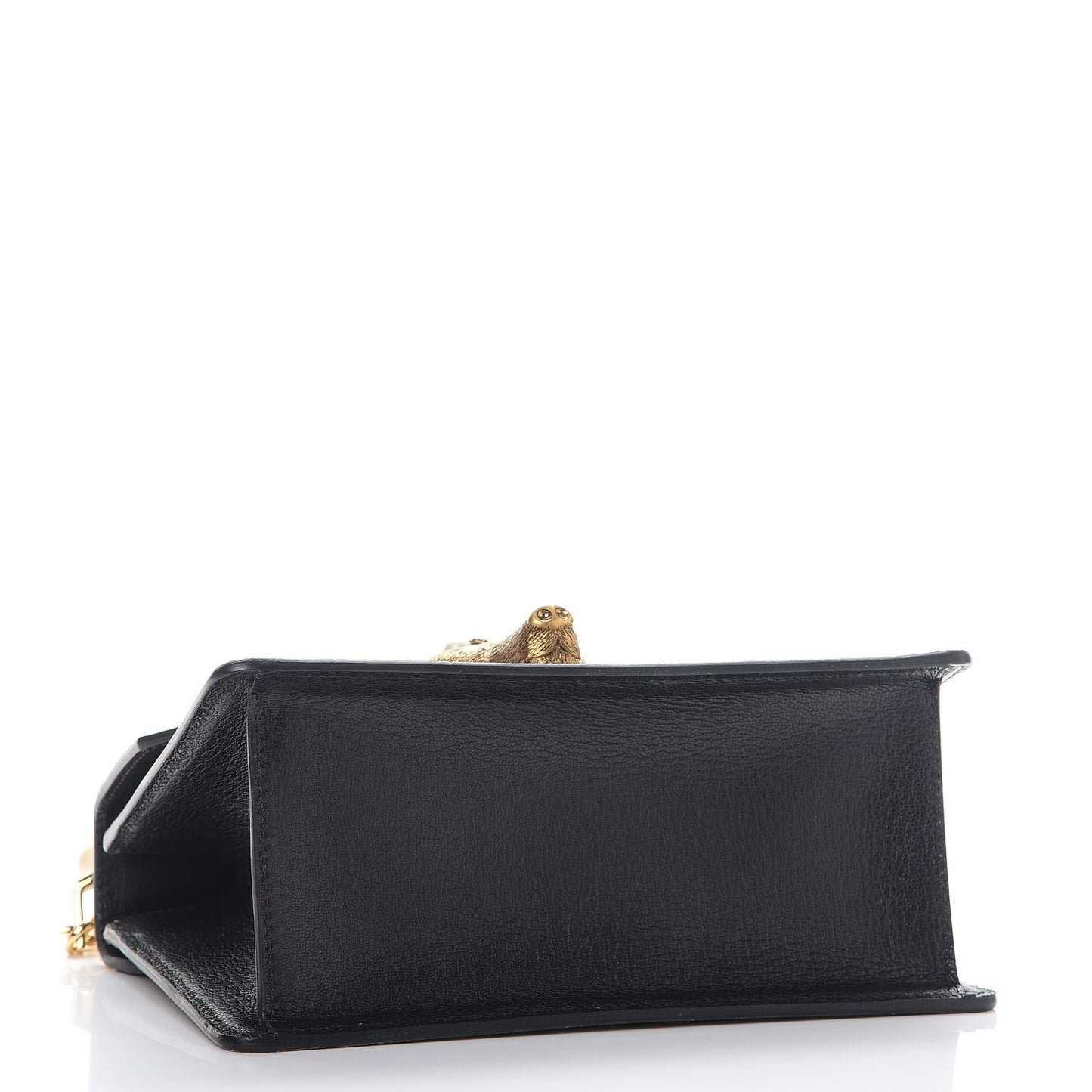 GG Supreme Monogram Goatskin Pearl Mini Fox Broche Bamboo Top Handle Bag Beige Ebony Black Hibiscus Red Mystic White