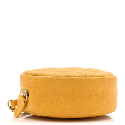 Chanel Caviar Quilted Round Clutch With Chain Yellow 4 of 11