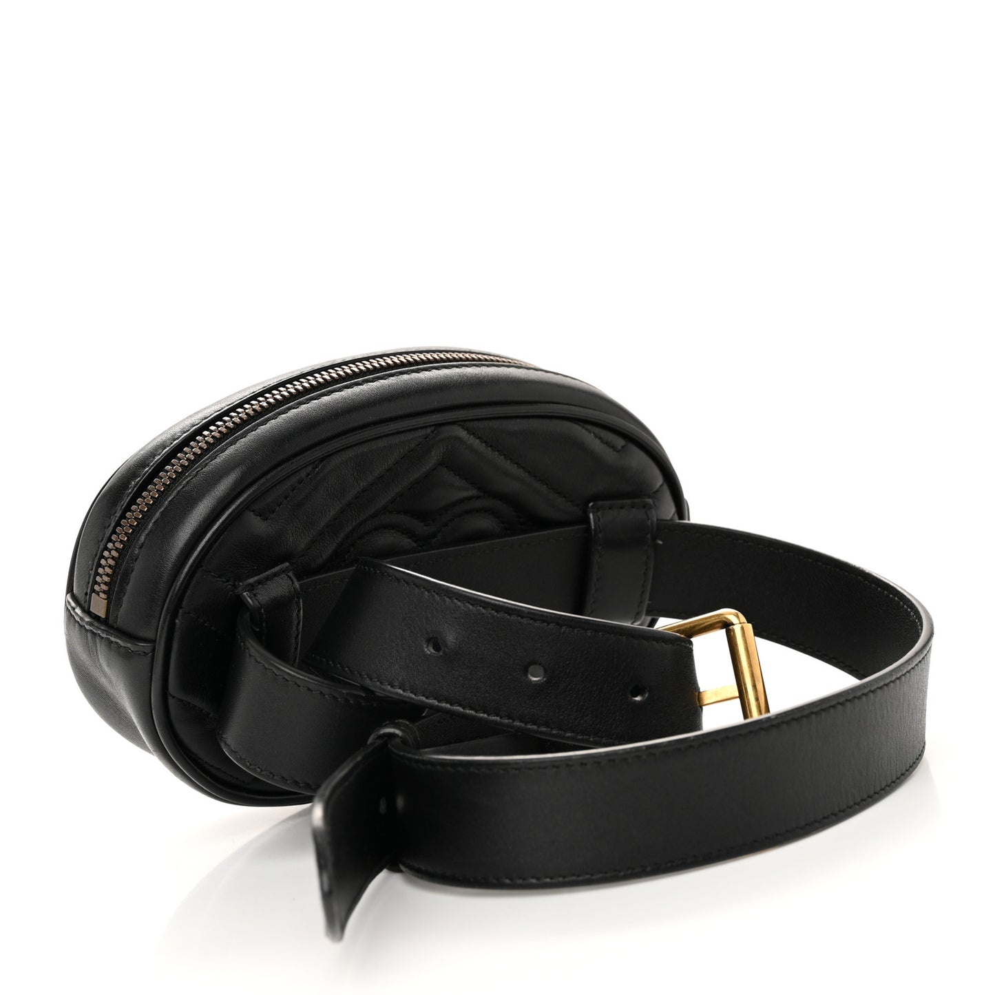 Calfskin Matelasse GG Marmont Belt Bag 85 34 Black