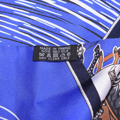 Hermes Silk Carre En Carres Maxi Twilly Marine Klein Brun 3 of 5