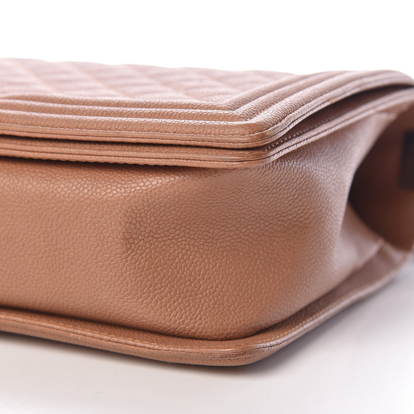 Caviar Quilted New Medium Boy Flap Dark Beige