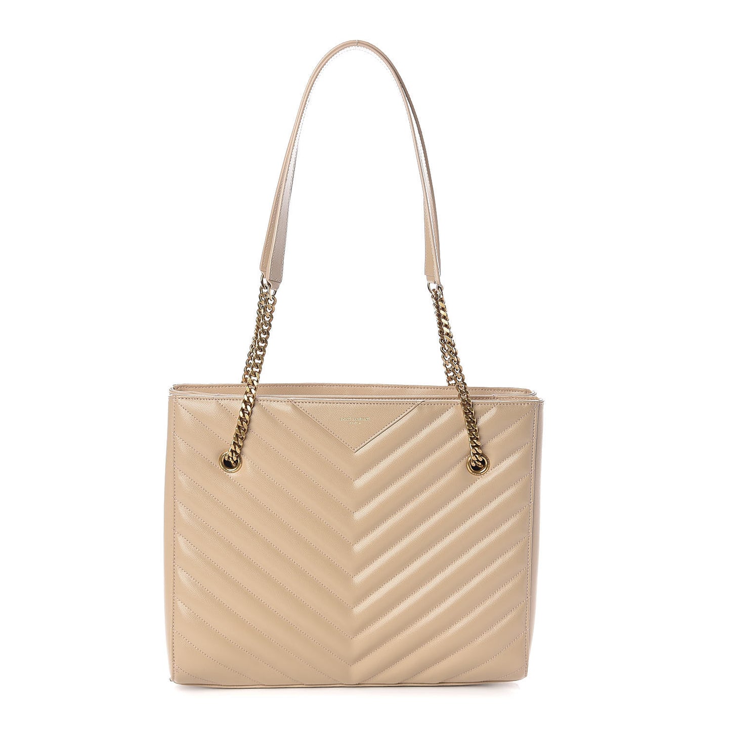 Grain De Poudre Matelasse Chevron Medium Tribeca Shopping Bag Nude Powder