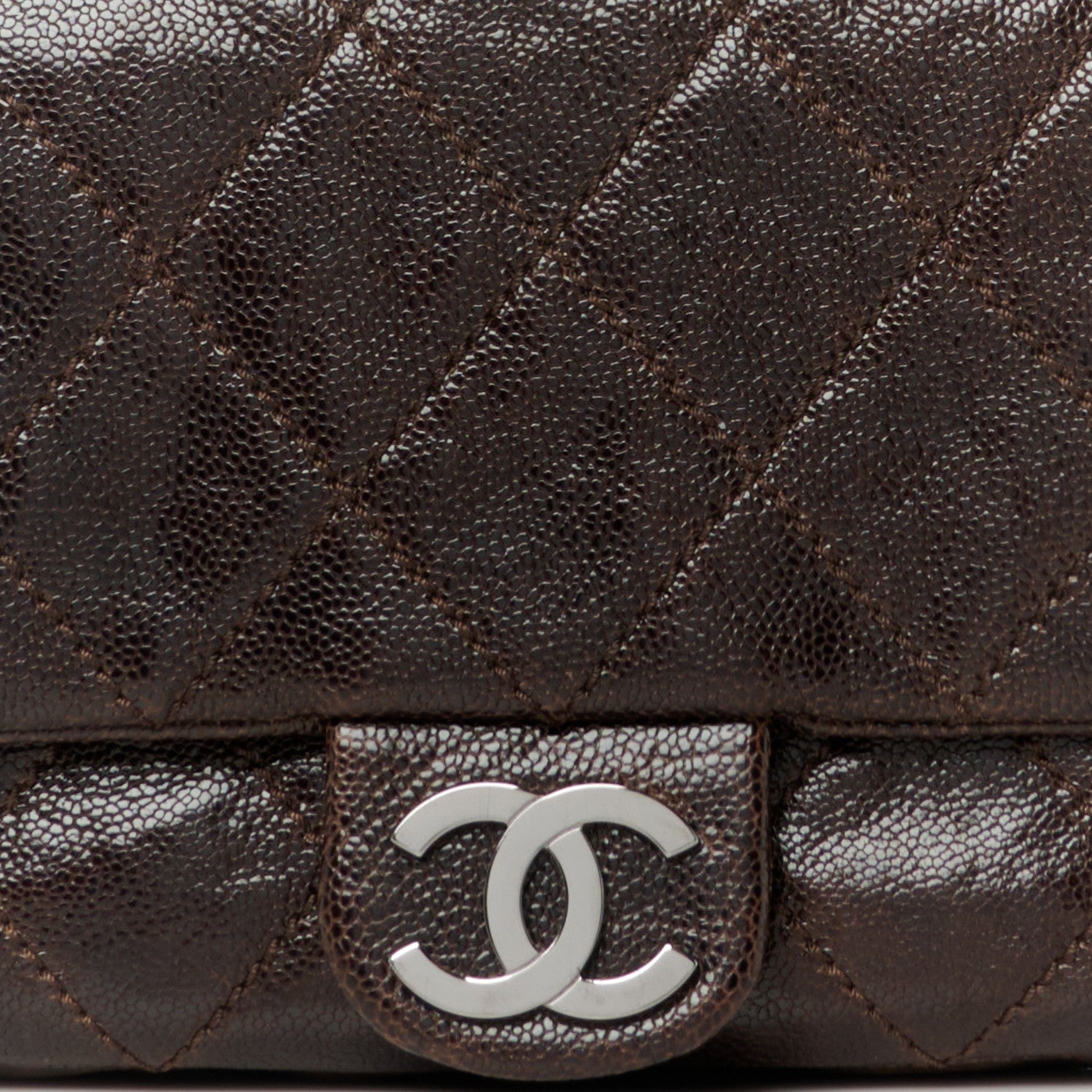 Chanel Glazed Caviar Quilted Modern Chain Flap Dark Brown 8 of 12