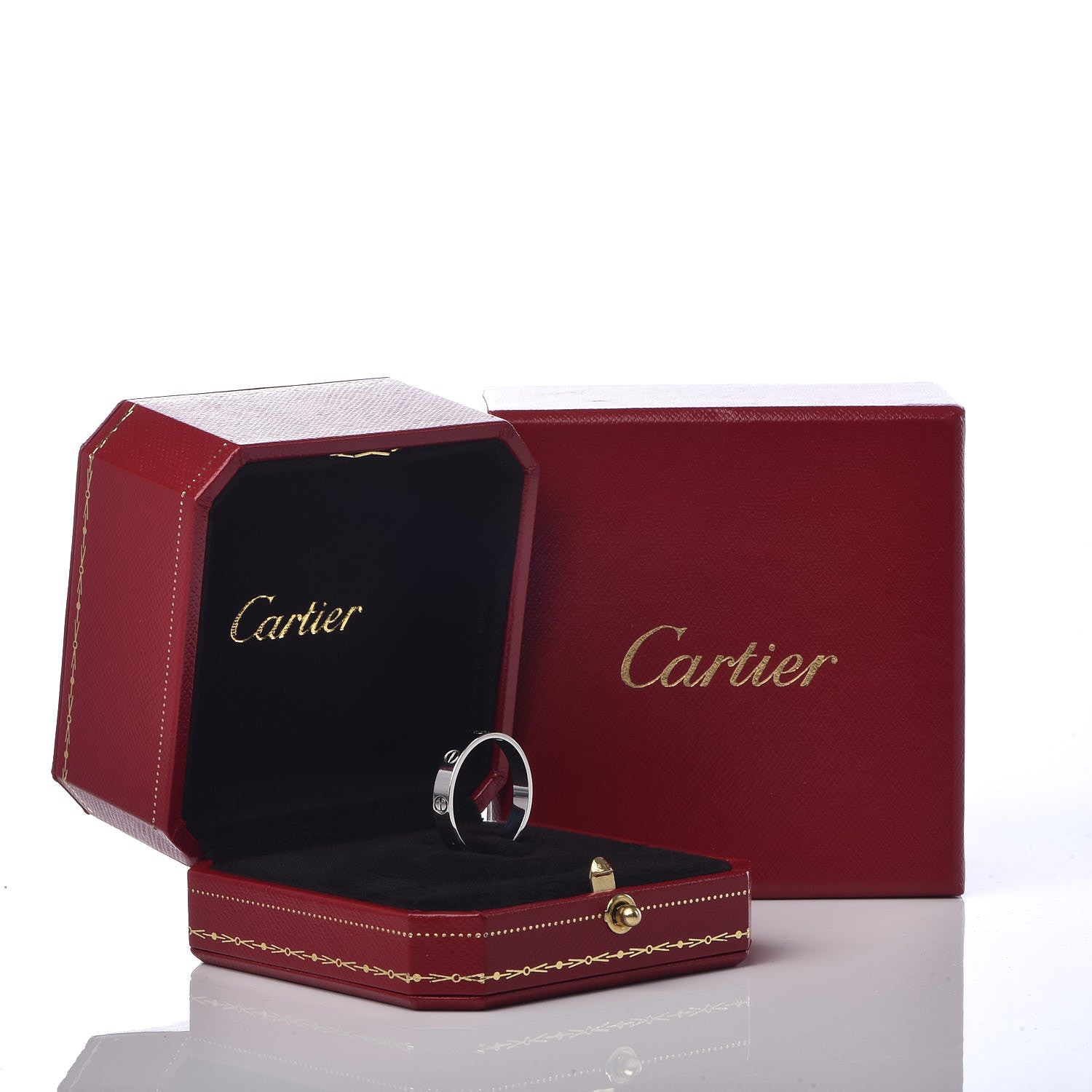 Cartier 18K White Gold 3.5mm LOVE Wedding Band Ring 61 9.5 8 of 10