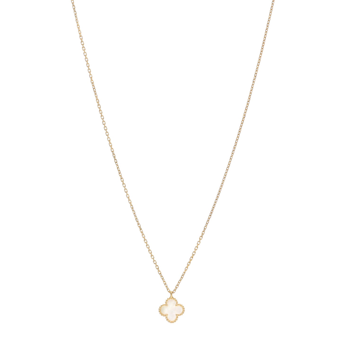 18K Yellow Gold Mother of Pearl Sweet Alhambra Pendant Necklace