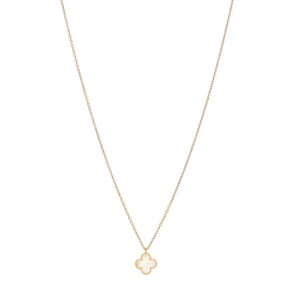 Van Cleef & Arpels 18K Yellow Gold Mother of Pearl Sweet Alhambra Pendant Necklace 1 of 6