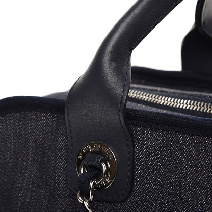 Chanel Denim Deauville Bowling Bag Dark Blue 9 of 9