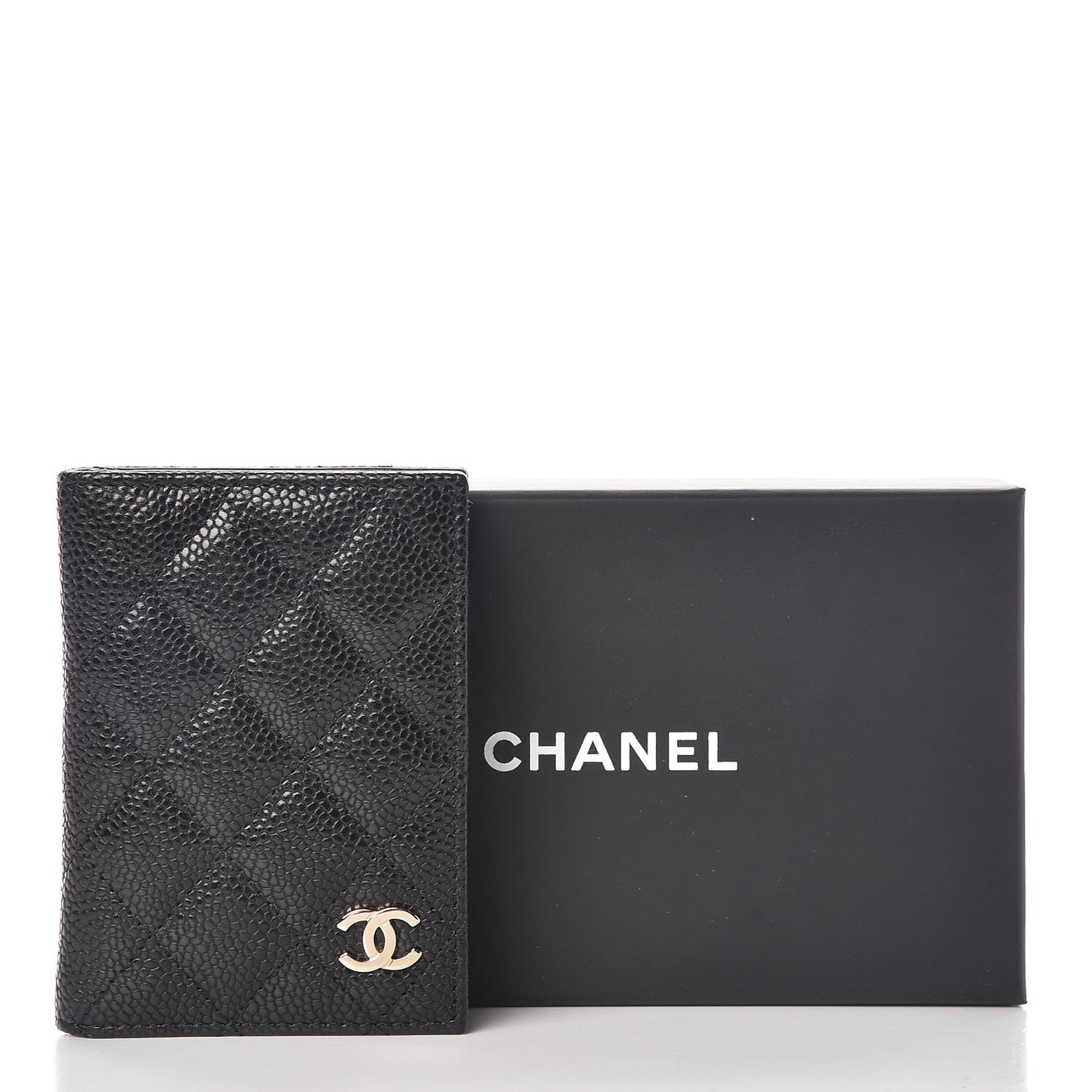 Caviar Quilted Card Holder Wallet Black