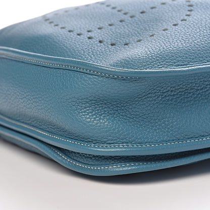 Hermes Taurillon Clemence Evelyne III PM Blue Jean 10 of 10