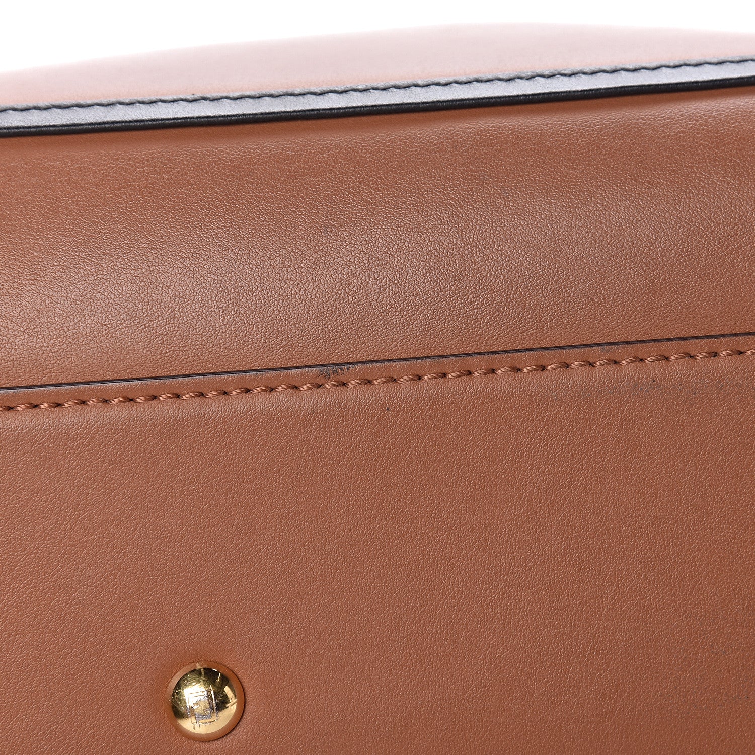 Fendi Vitello Century Opaco F is Fendi Bi-Color Regular Runaway Satchel Corteccia Black 19 of 22