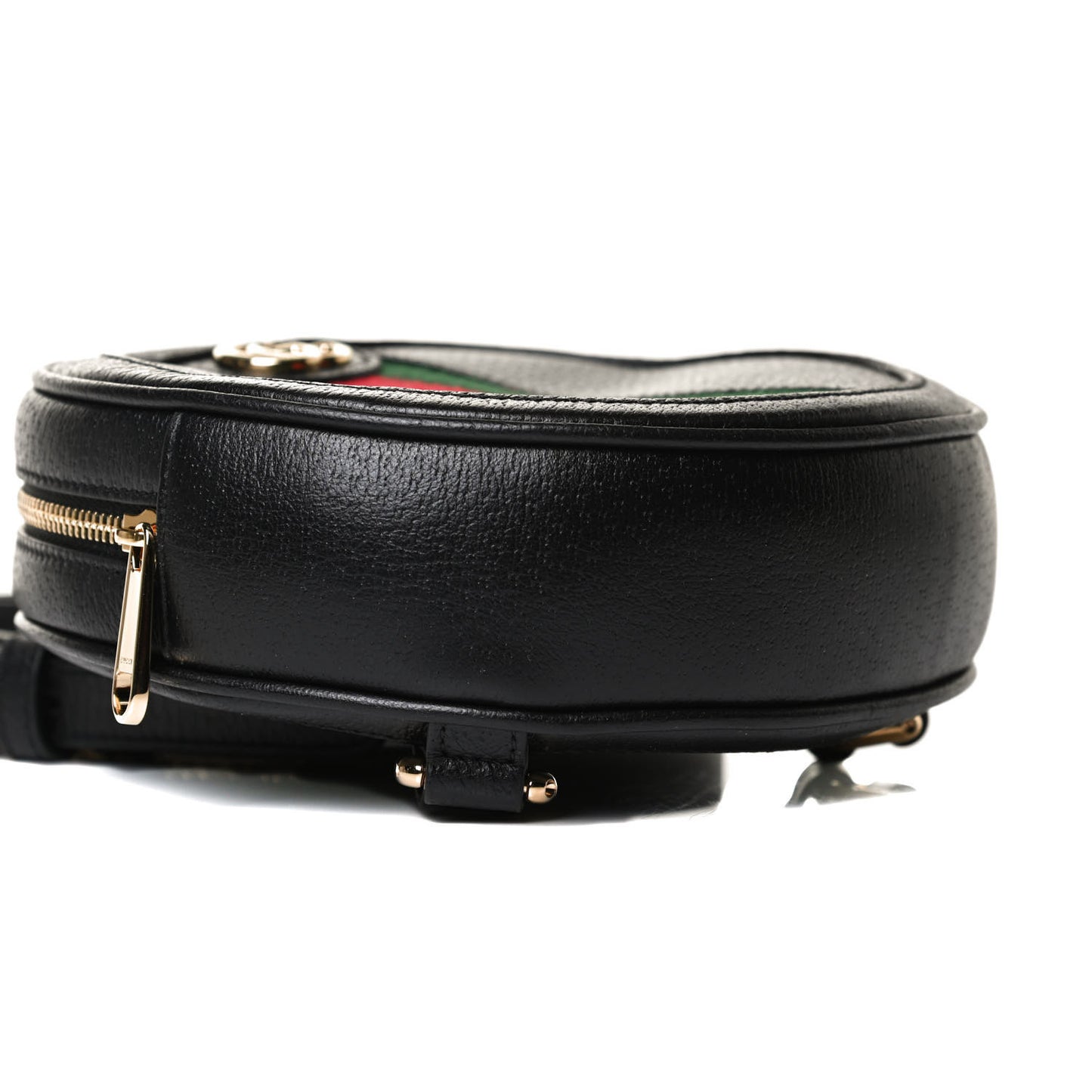 Grained Calfskin Web Mini Ophidia Round Backpack Black