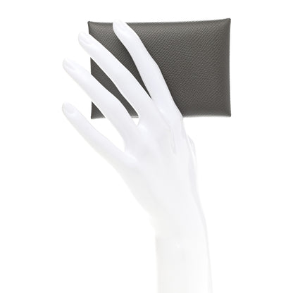 Hermes Epsom Calvi Duo Card Case Gris Meyer 2 of 6
