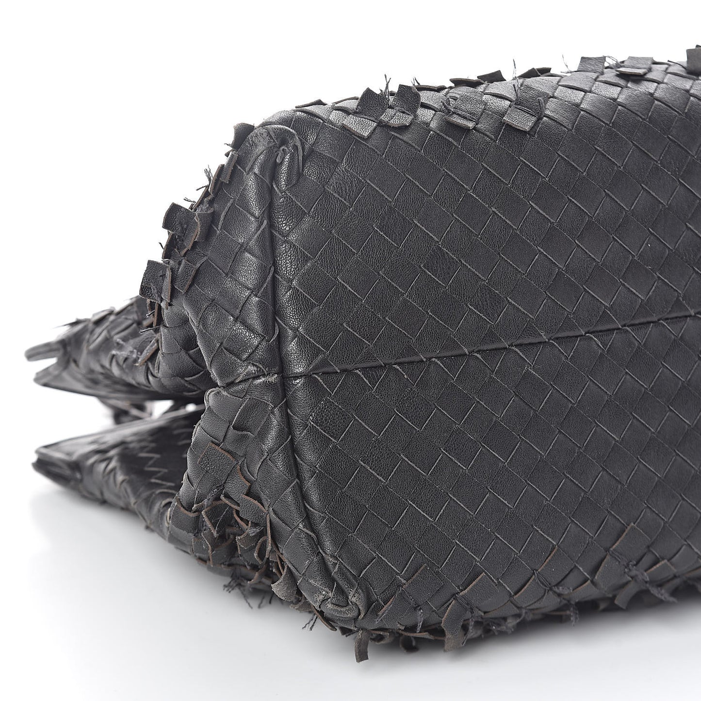 Nappa Intrecciato Frayed Tote Black