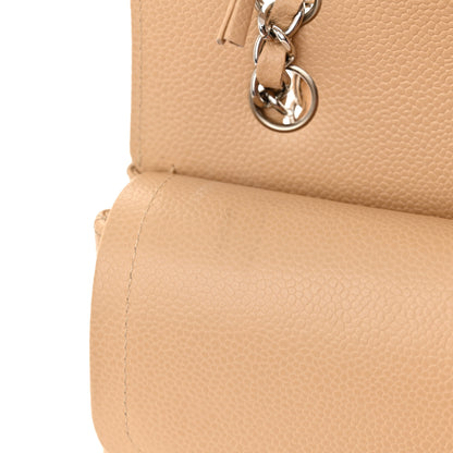 Chanel Caviar Quilted Medium Double Flap Beige 12 of 13