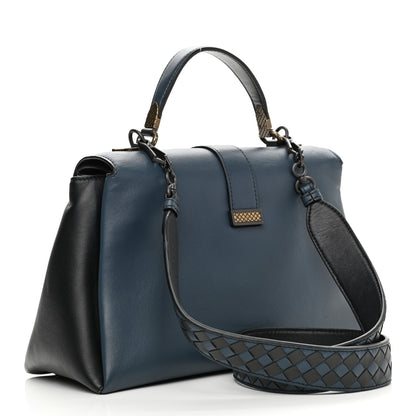 Bottega Veneta Nappa Small Bicolor Piazza Bag Ferro Gray Denim 3 of 11