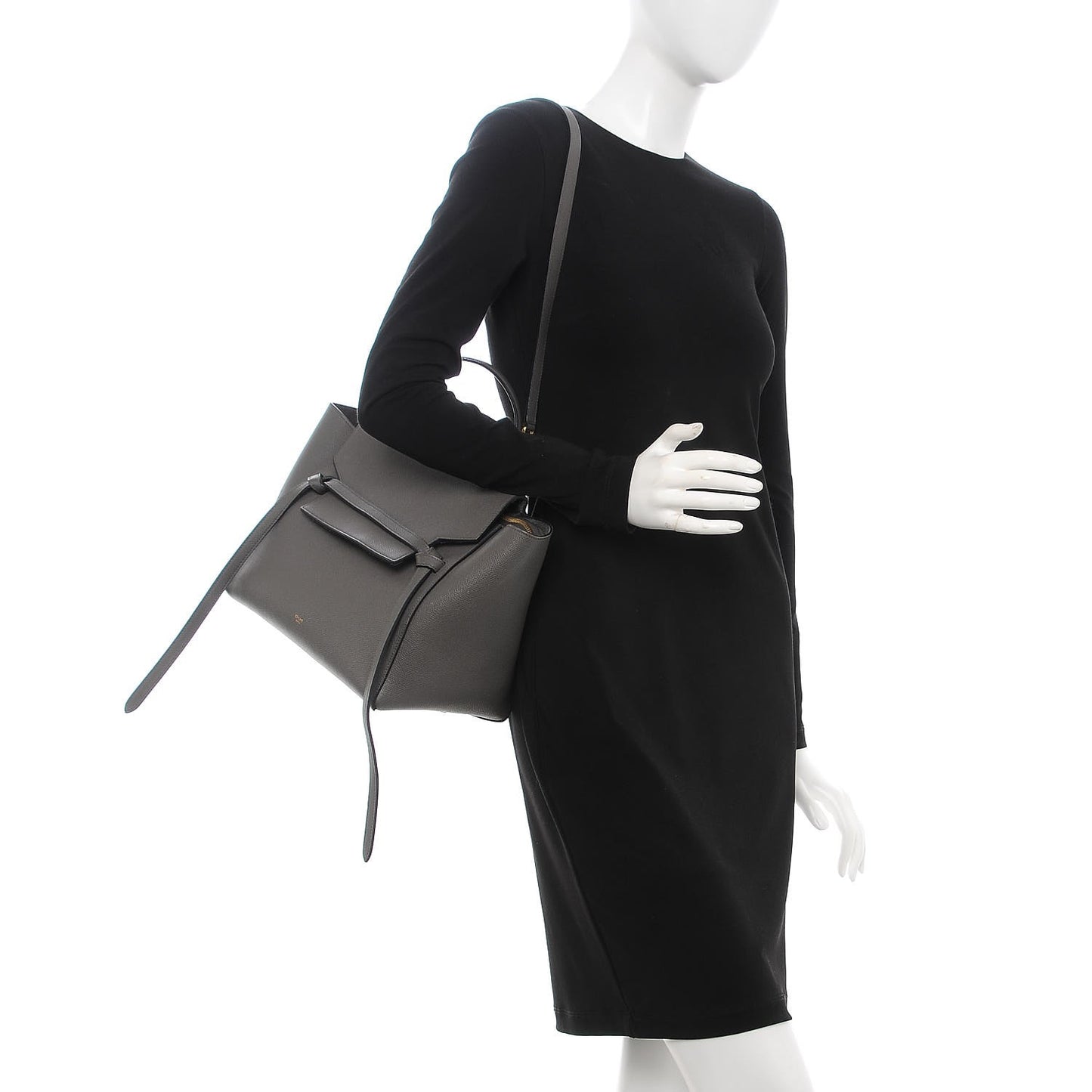 Grained Calfskin Mini Belt Bag Grey