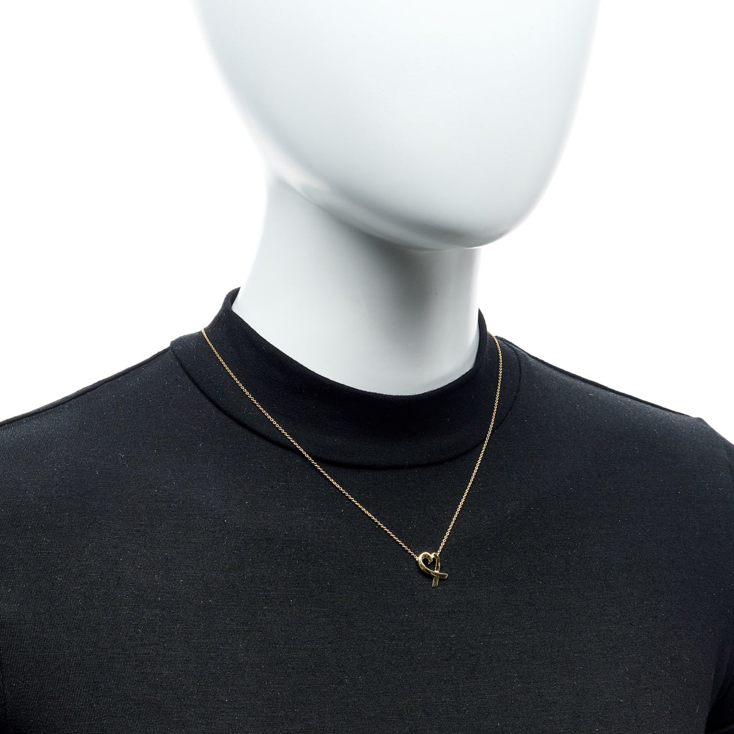 18K Yellow Gold Small Paloma Picasso Loving Heart Pendant Necklace