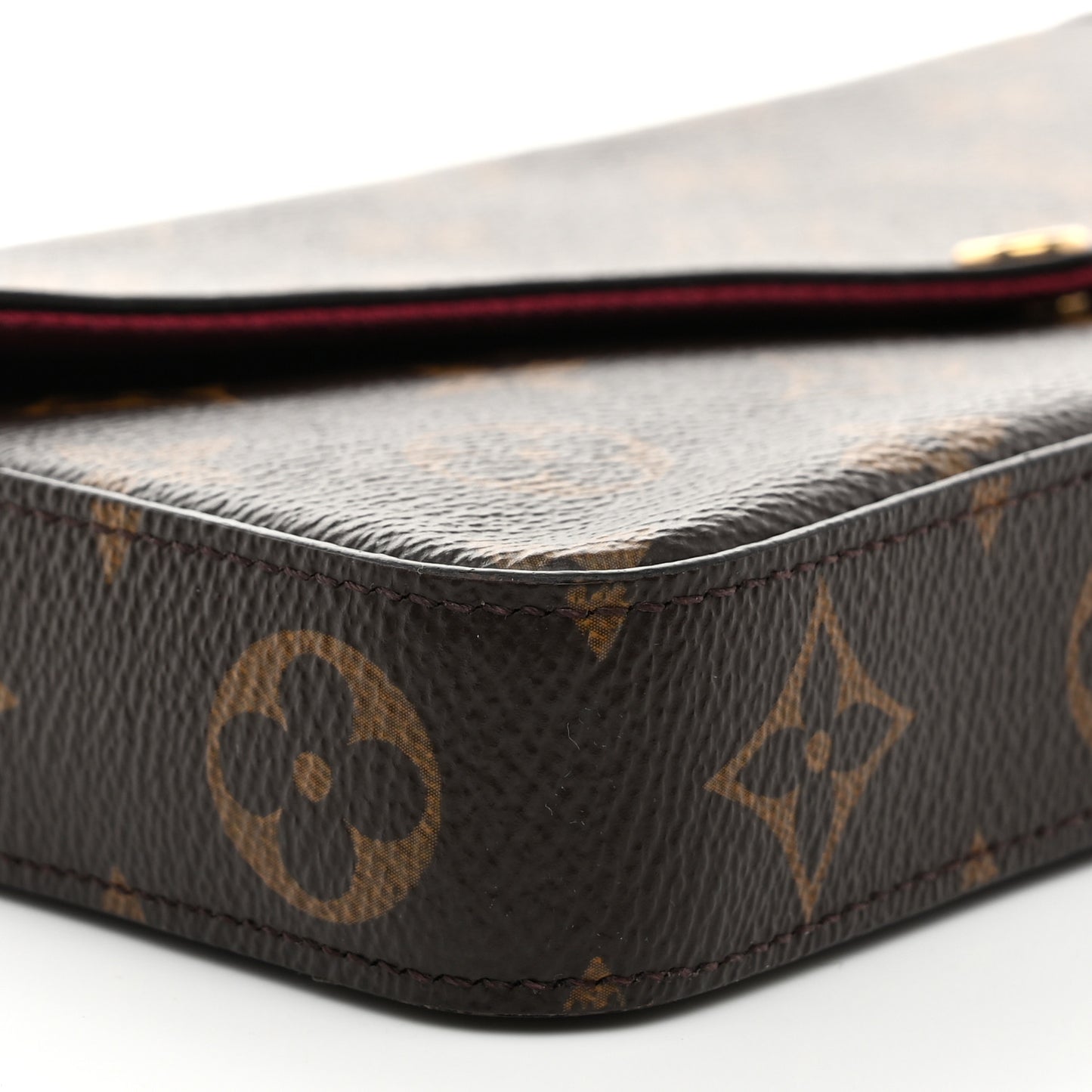 Monogram Pochette Felicie Chain Wallet Fuchsia