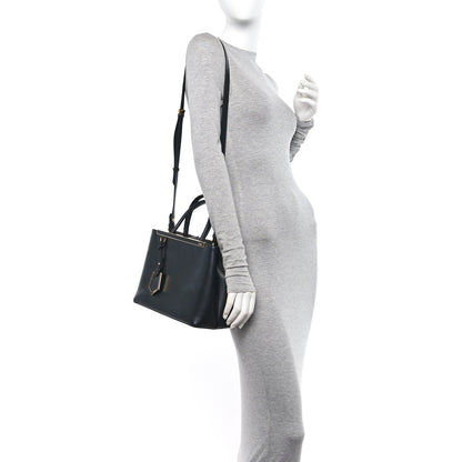Fendi Vitello Dolce Century Petite 2Jours Tote Black Carbone 2 of 14