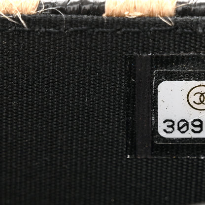 Chanel Raffia Jute Striped Belt Bag Black Beige 7 of 12