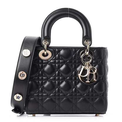 Christian Dior Lambskin Cannage Small Lucky Badges My Lady Dior Black 1 of 16