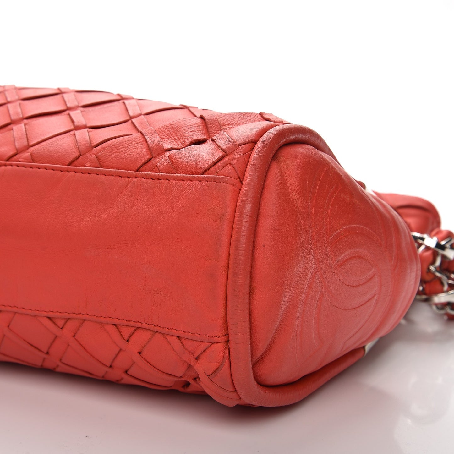 Lambskin Woven Medium Ultimate Soft Sombrero Hobo Red