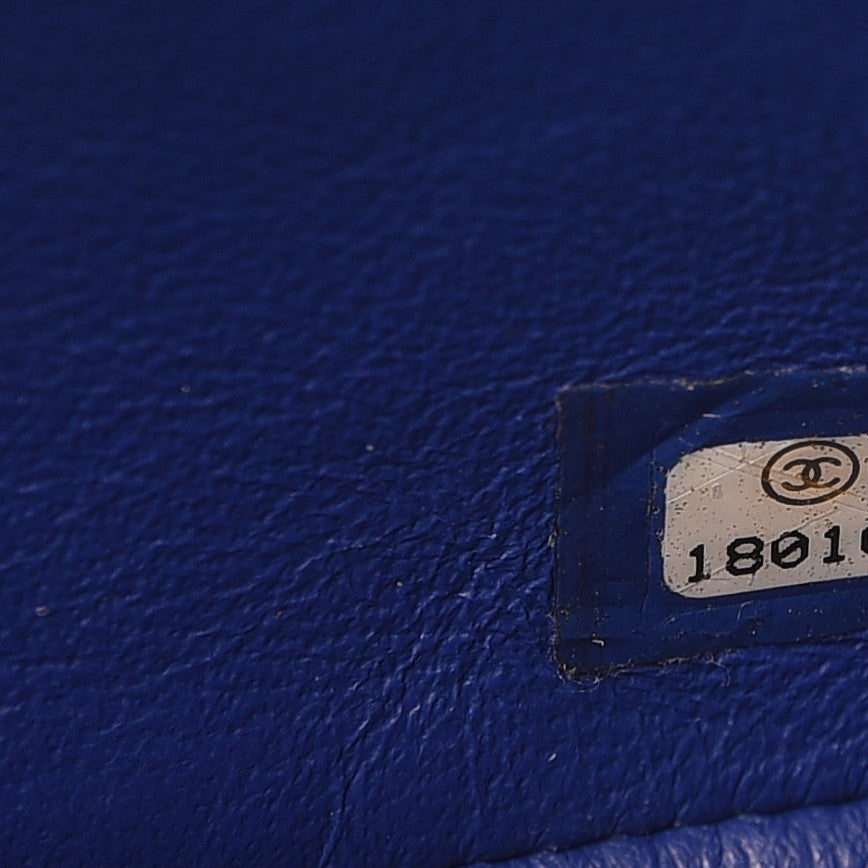Lambskin Quilted Mini Rectangular Flap Blue