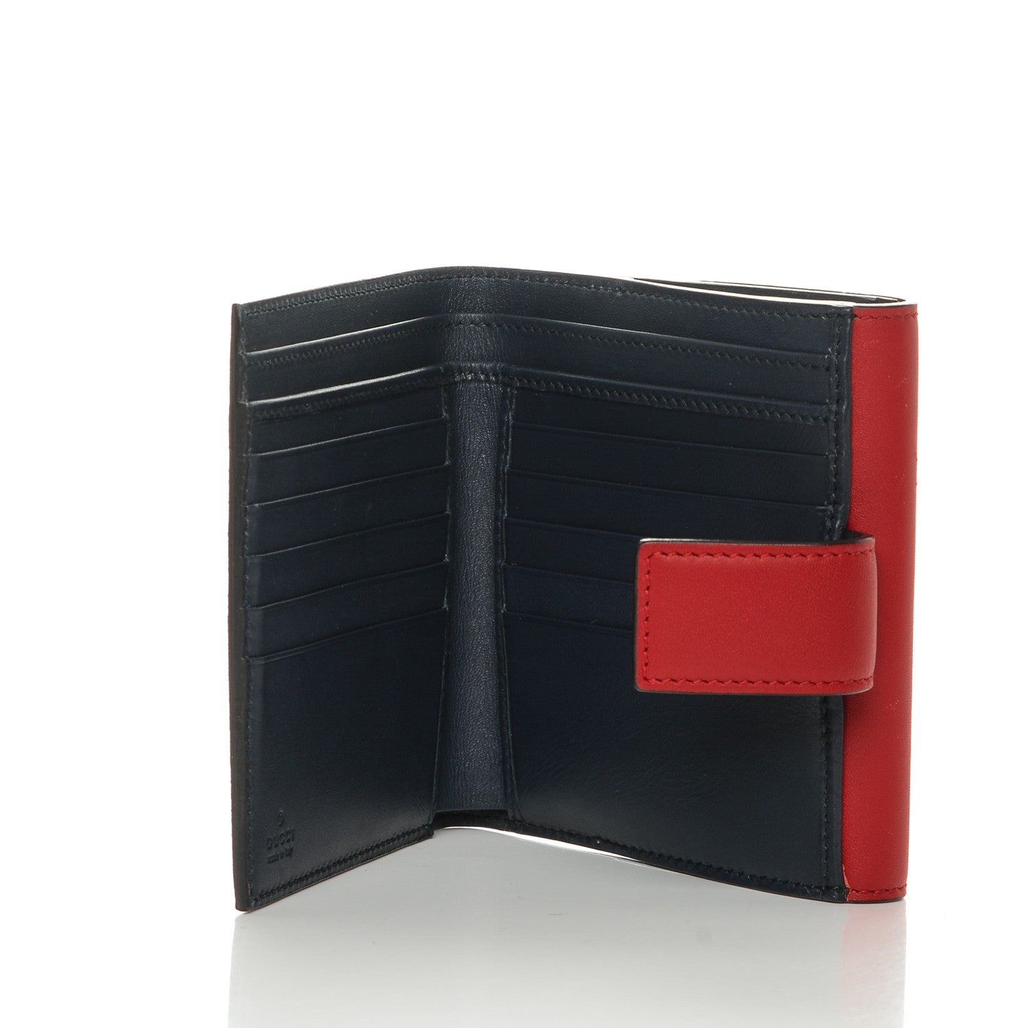 Gucci GG Supreme Monogram Grosgrain French Flap Wallet Red Blue 5 of 6