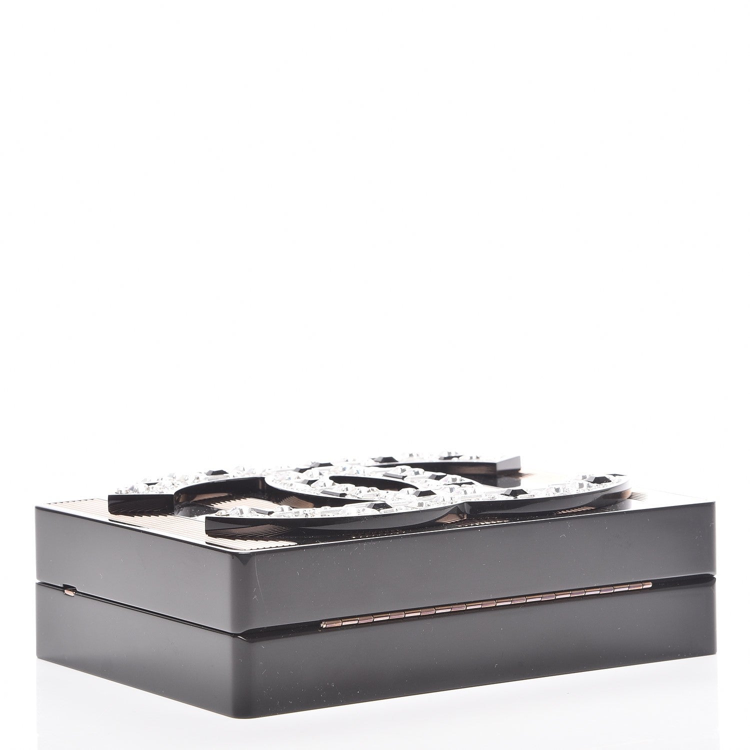 Chanel Plexiglass Crystal CC Minaudiere Clutch Black Copper 4 of 9