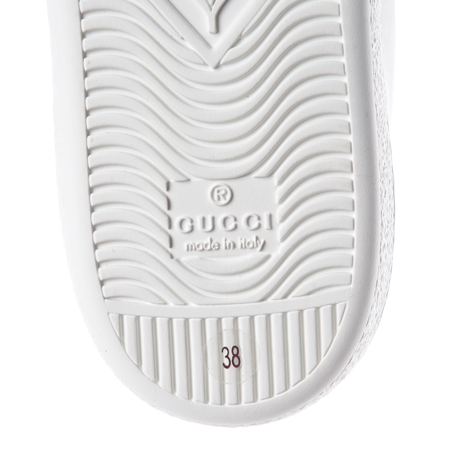 Gucci Calfskin Ayers Bee Embroidered Womens Ace Sneakers 38 White Green 8 of 9