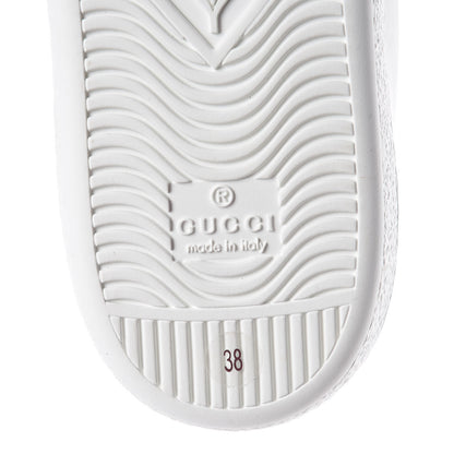 Gucci Calfskin Ayers Bee Embroidered Womens Ace Sneakers 38 White Green 8 of 9