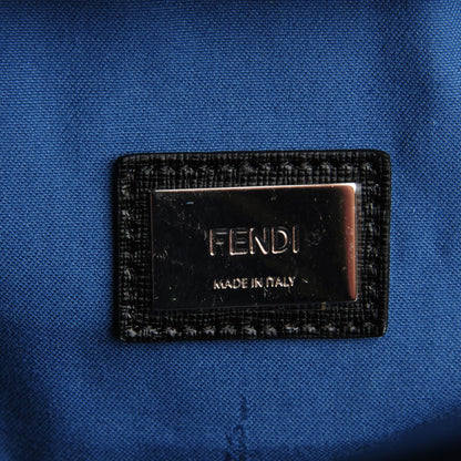Fendi Vitello Elite Cuoio Monster Buggies Medium Roll Tote Black Multicolor Blue Cobalto 6 of 9