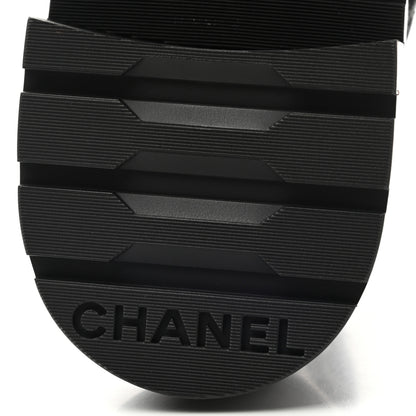 Chanel Shiny Lambskin Quilted Lace Up Combat Boots 40 Black 7 of 10