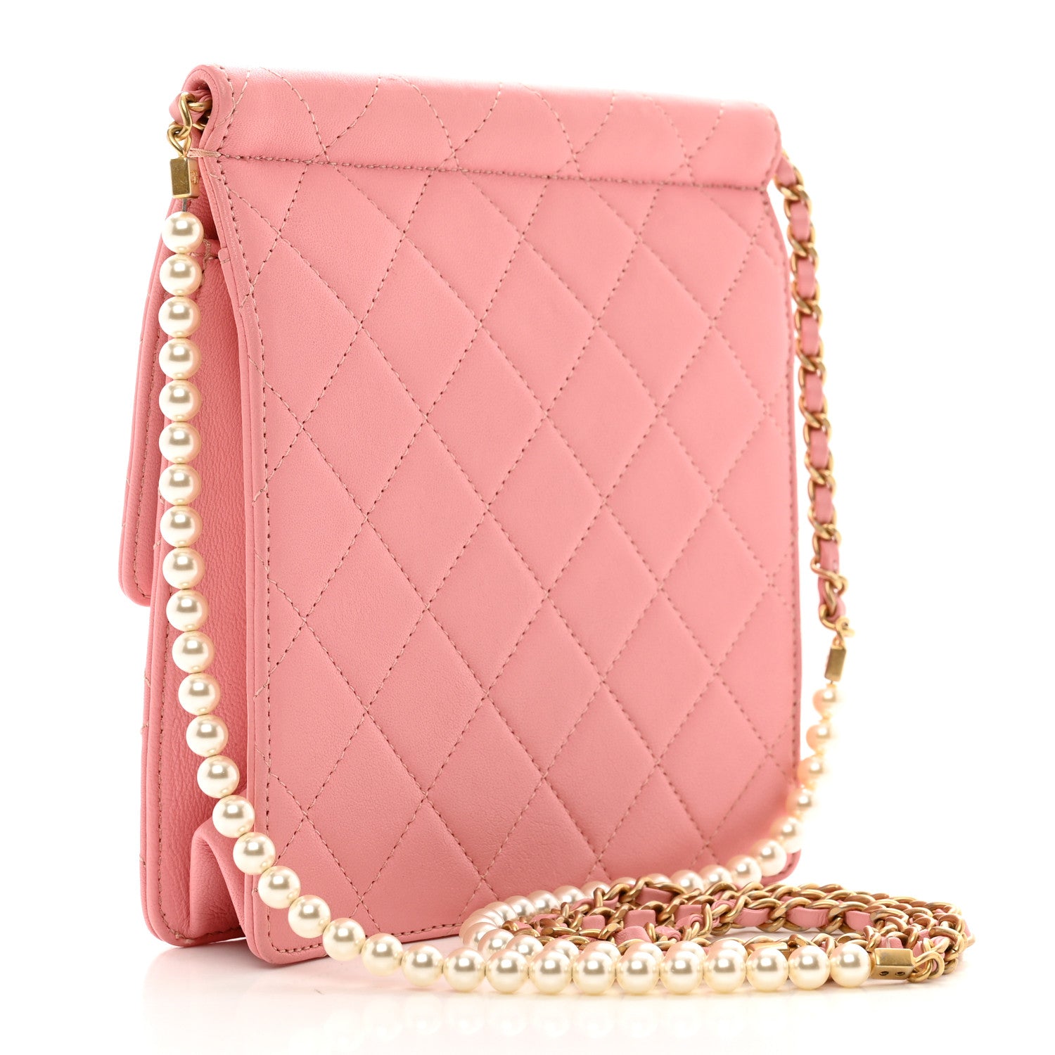 Chanel Lambskin Quilted Chic Pearls Flap Pink 3 of 11