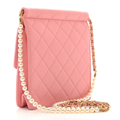 Chanel Lambskin Quilted Chic Pearls Flap Pink 3 of 11