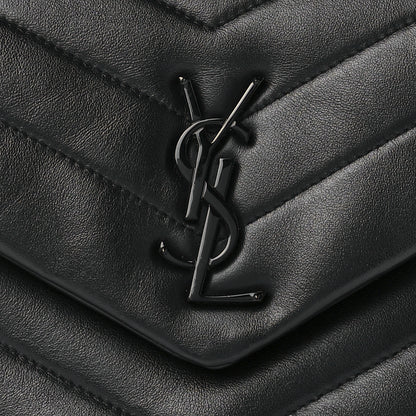 Saint Laurent Calfskin Y Quilted Monogram Monochrome Small Loulou Chain Satchel Black 9 of 15