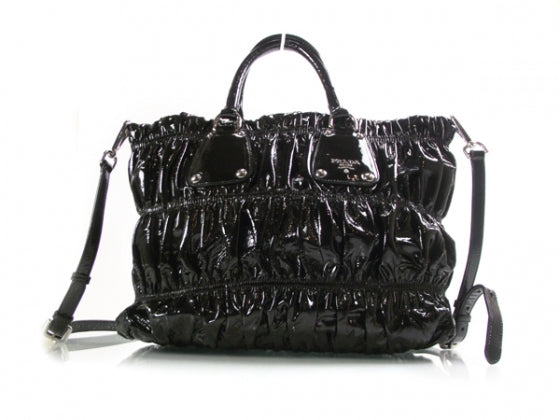 Vernice Gaufre Tote Black