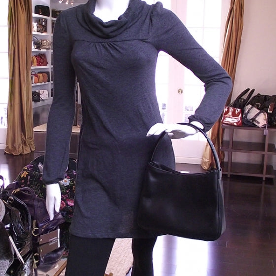 Leather Large Tote Black