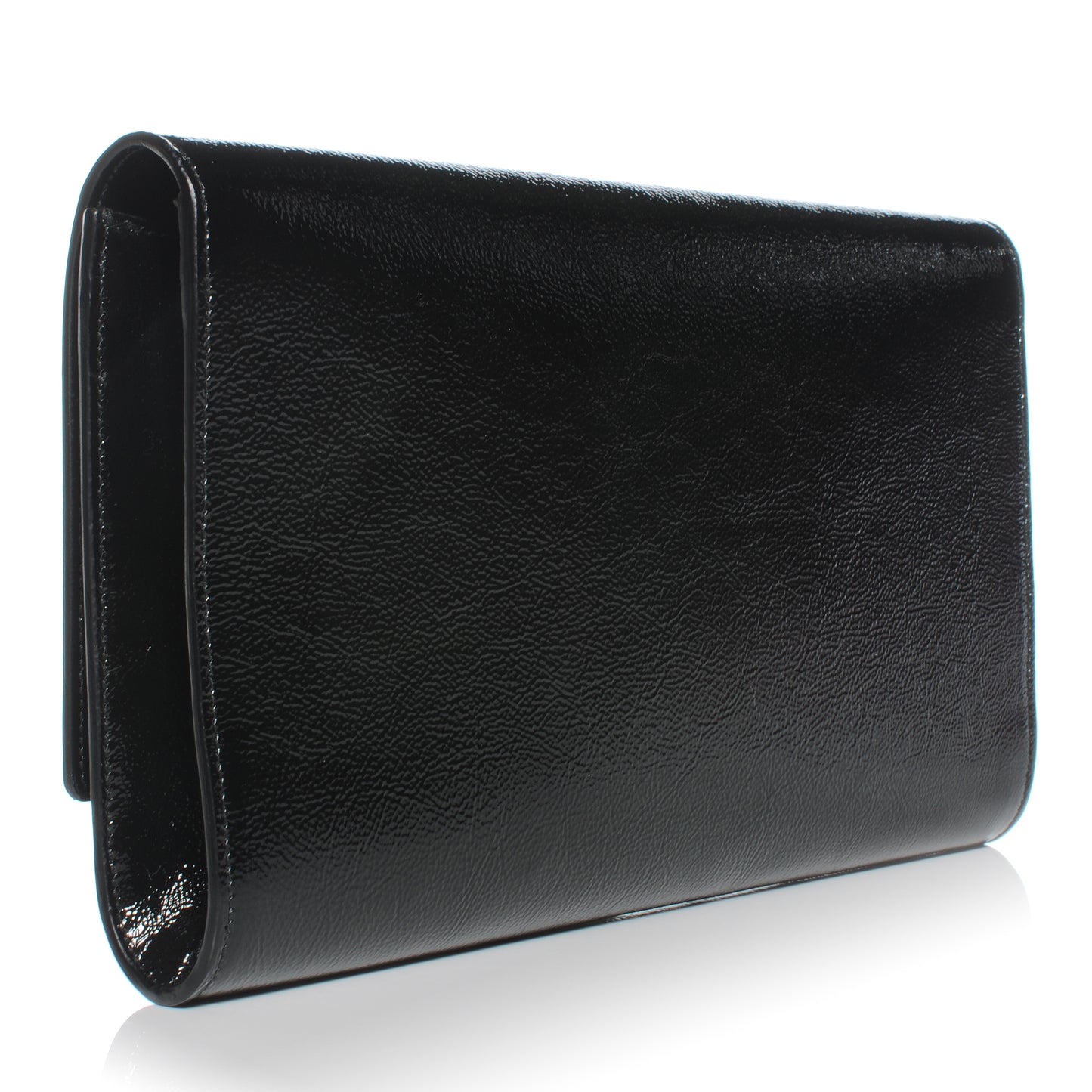 Textured Patent Monogram Large Belle De Jour Clutch Black