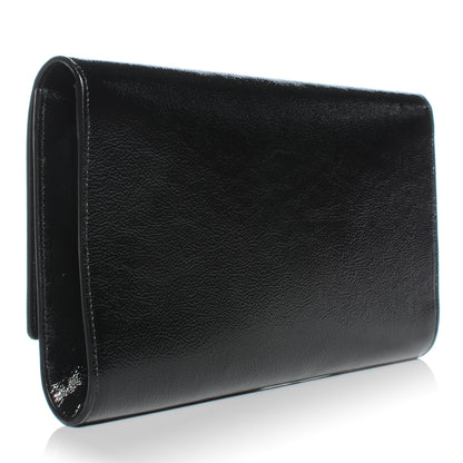 Saint Laurent Textured Patent Monogram Large Belle De Jour Clutch Black 3 of 7