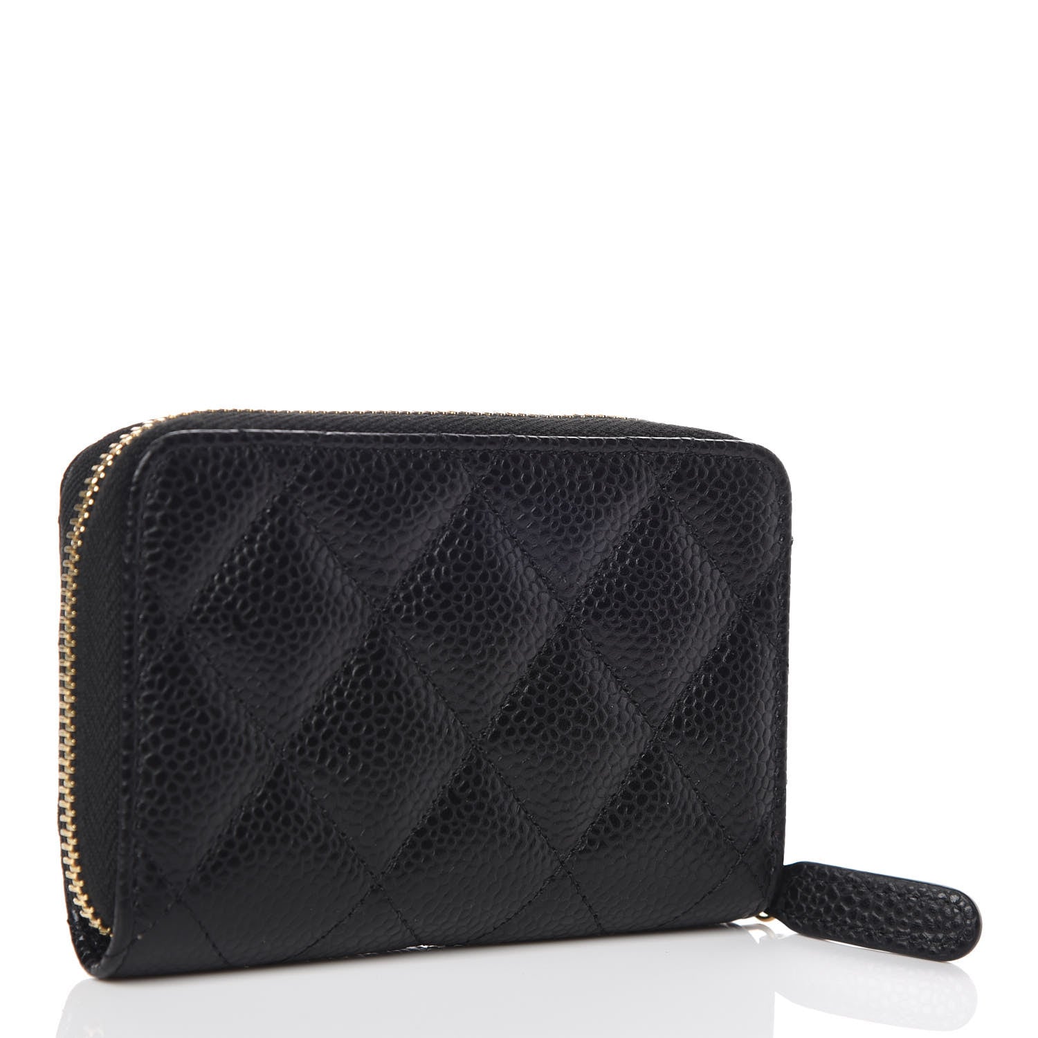 Chanel Caviar Quilted Zip Coin Purse Black 3 of 8