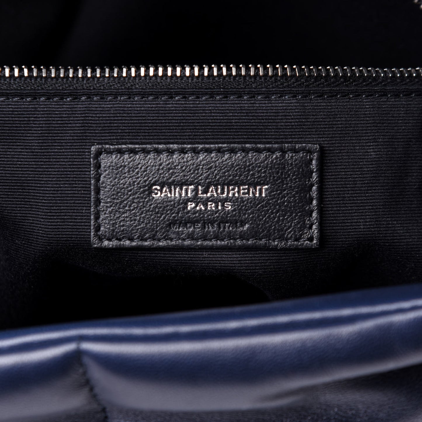 Lambskin Quilted Medium Loulou Puffer Monogram Chain Satchel Black