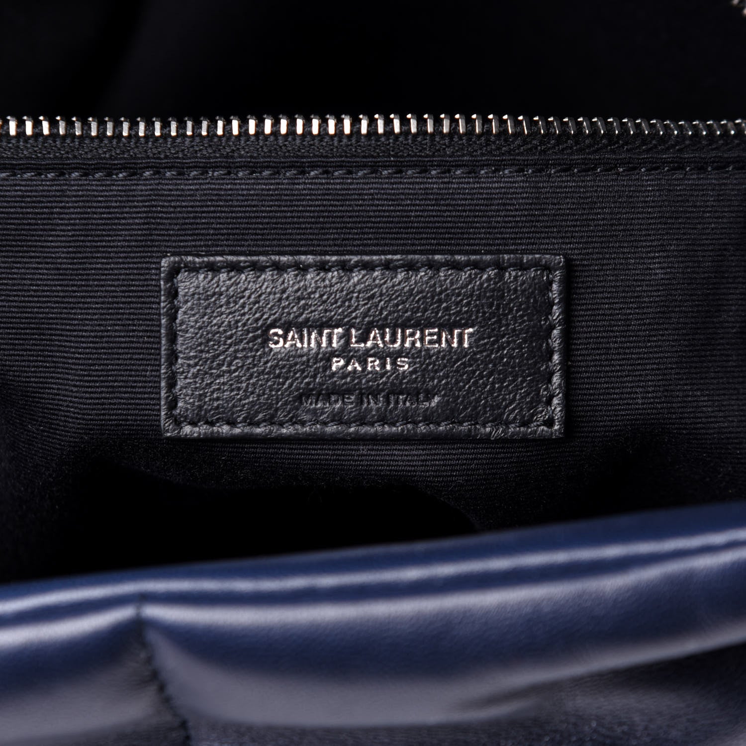Saint Laurent Lambskin Quilted Medium Loulou Puffer Monogram Chain Satchel Black 8 of 10