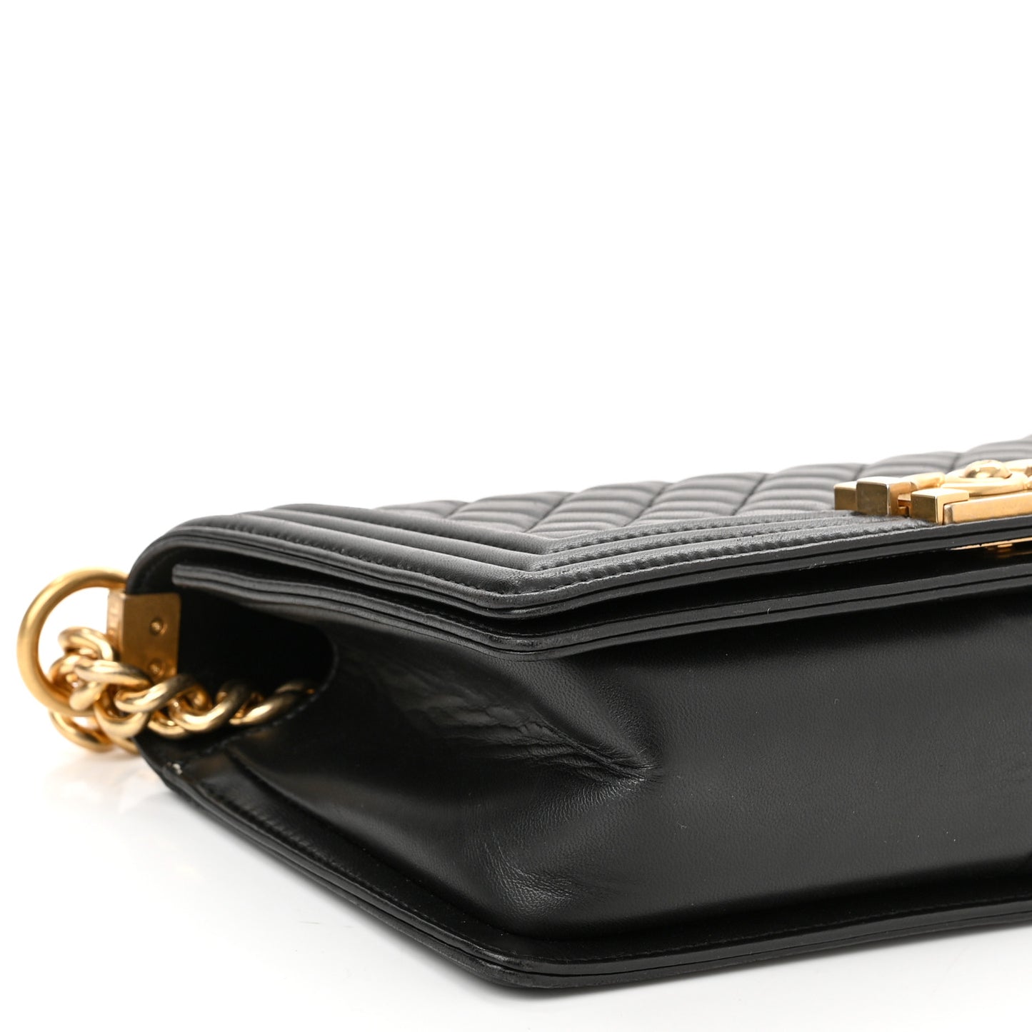 Lambskin Quilted Medium Boy Flap Black