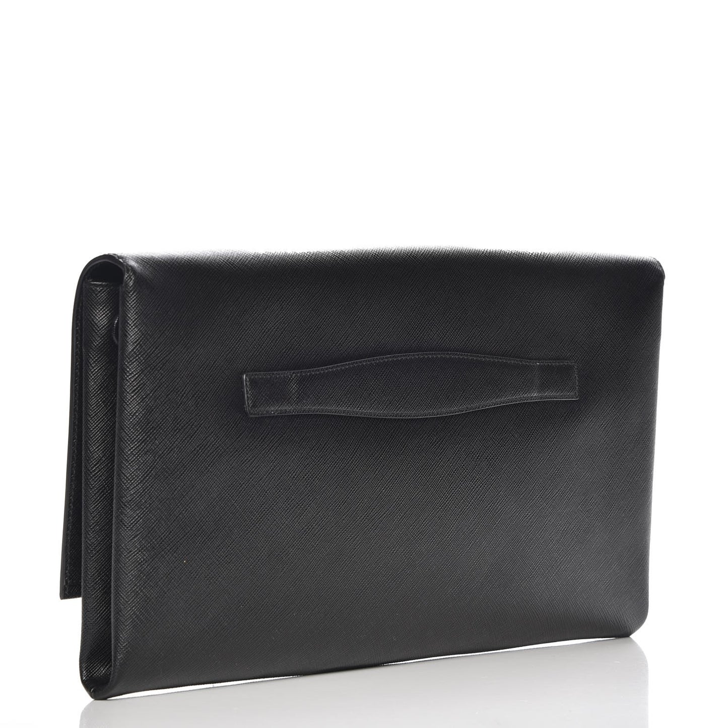 Saffiano Lux Flap Clutch Nero Black