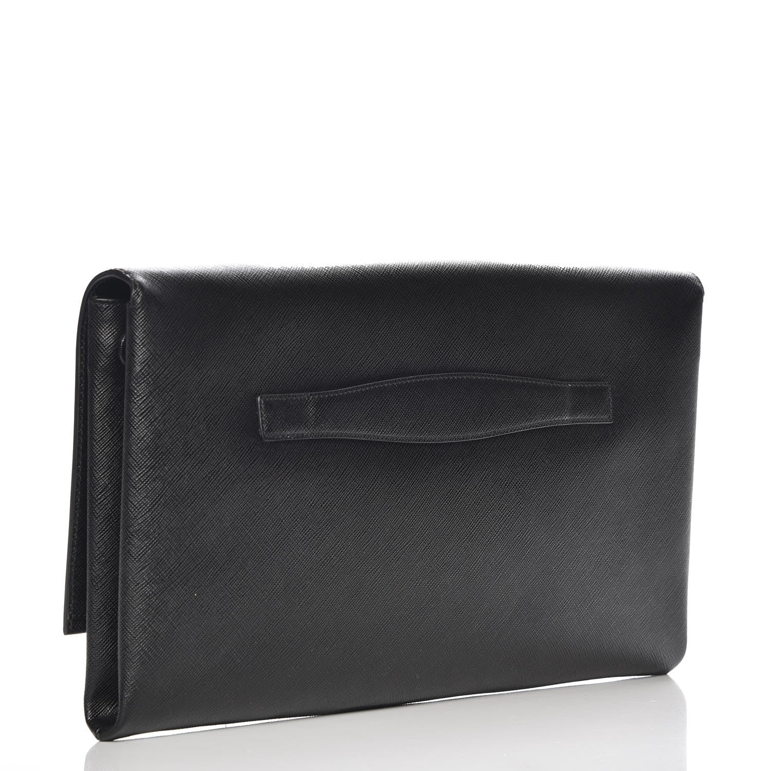 Prada Saffiano Lux Flap Clutch Nero Black 3 of 6