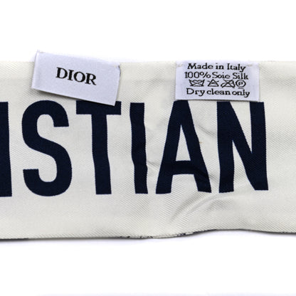 Christian Dior Silk Toile De Jouy Mitzah Scarf Navy Blue 5 of 6