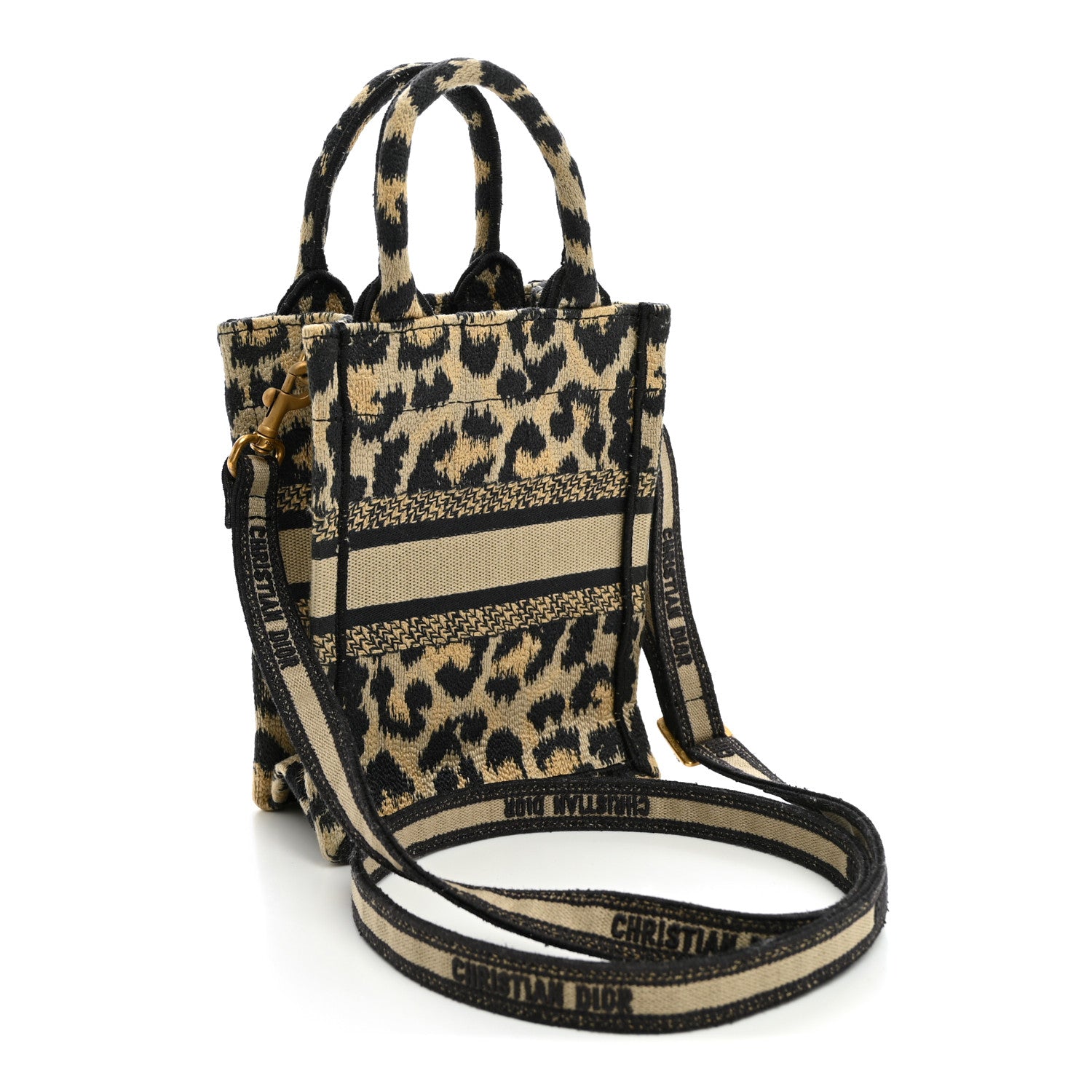 Christian Dior Canvas Mizza Embroidered Mini Book Tote Phone Bag Beige 2 of 10