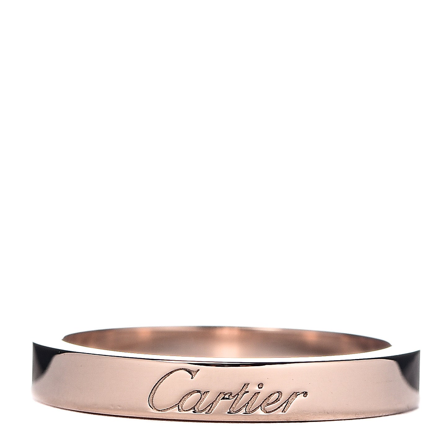 18K Pink Gold 3mm C De Cartier Wedding Band Ring 52 6