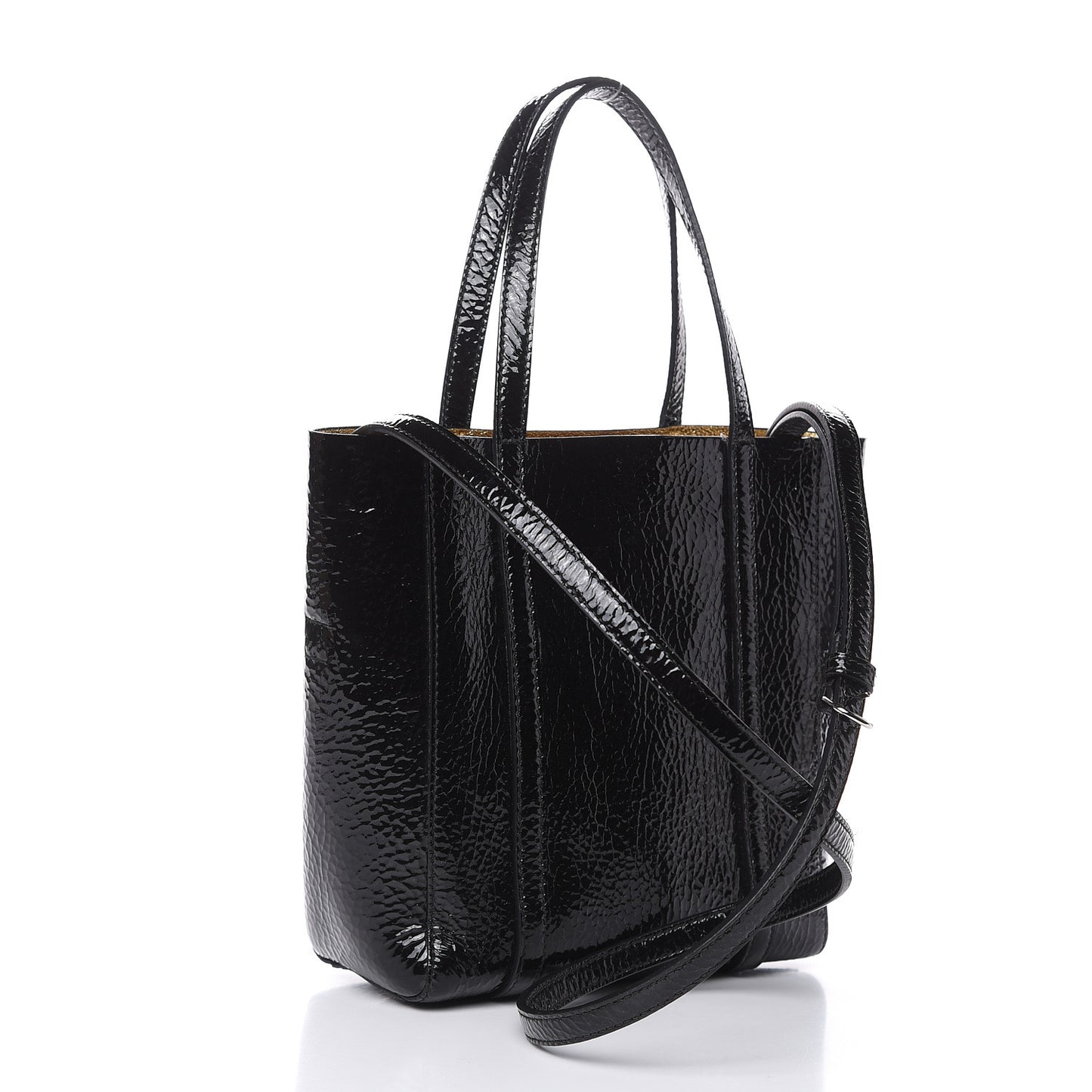 Textured Patent Calfskin XXS Everyday Tote Black